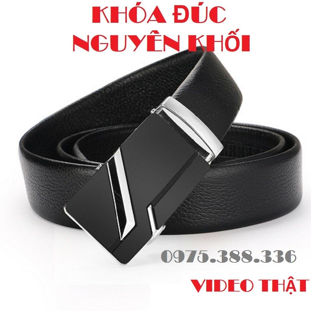 Thắt Lưng Da Khóa Cài Cao Cấp. Dây Nịt Có Khấc Da Bò 100% Mạ Vàng Nữ Tính GC305