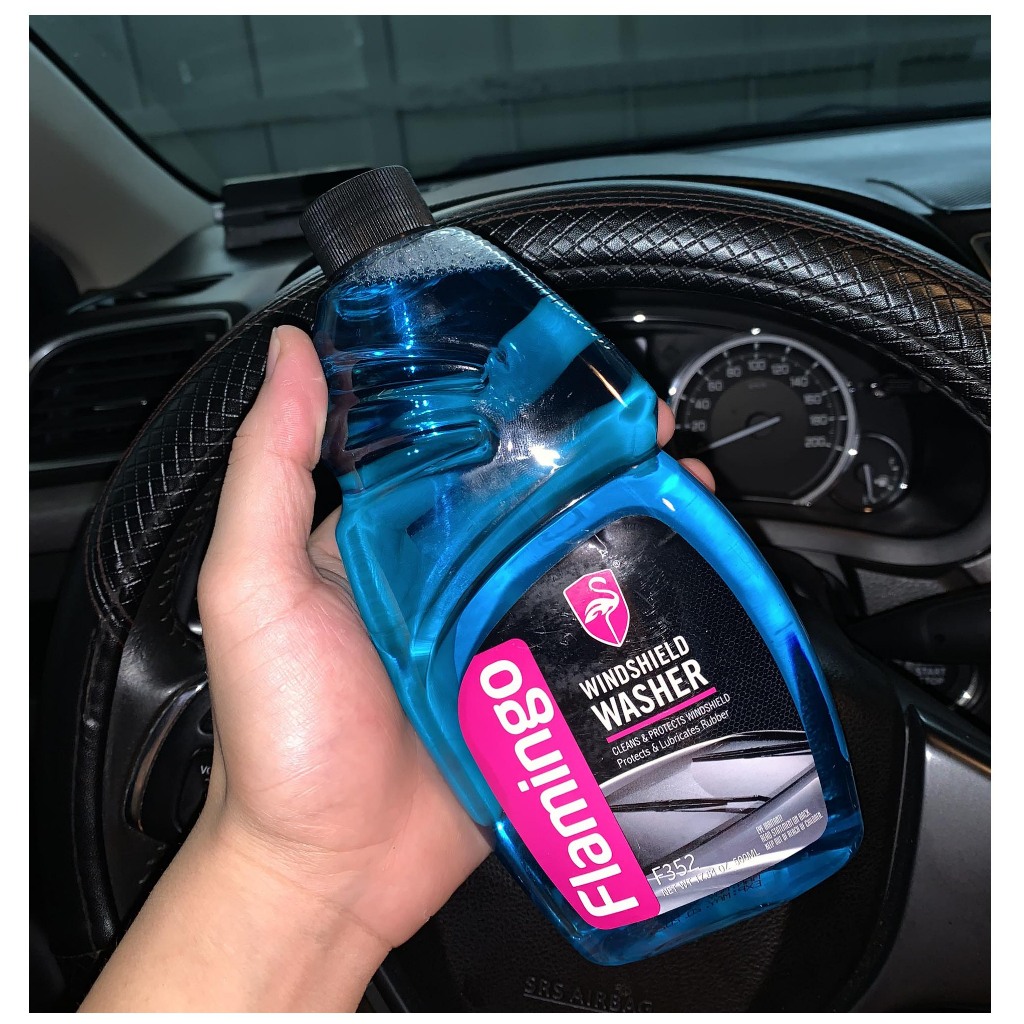 Nước rửa kính, nước đổ kính ô tô, tạo hiệu ứng sáng bóng kính xe Flamingo F352 - 500ml - Hàng chính hãng
