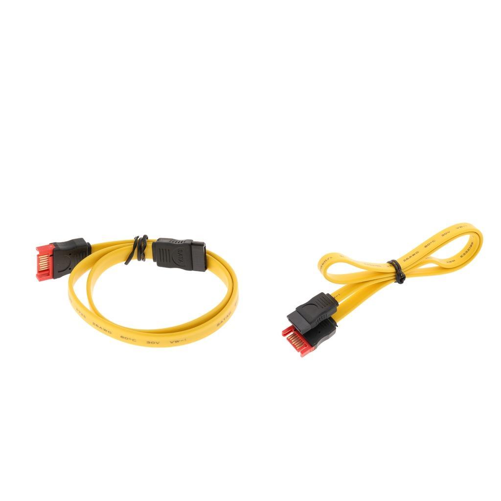 Pair of SATA III Cables, SATA III 7 Pin Male  Pin Female Extension Cable