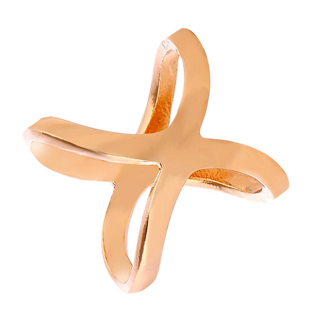 2X Women Silk Chiffon Scarf Clip Ring Holder Wedding Party Cross Buckle Golden