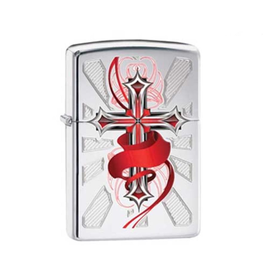 Bật Lửa Zippo 28526 – Zippo Cross With Wings High Polish Chrome