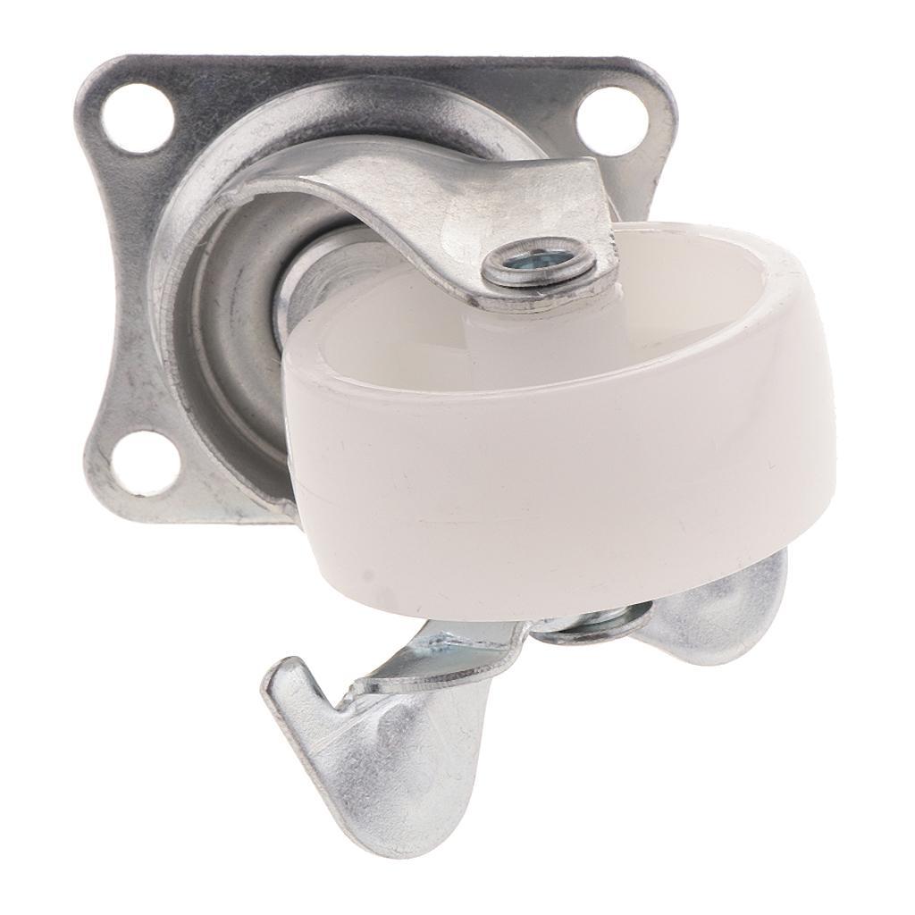 1Pack 1.5'' Swivel Caster Nylon Wheel Top Plate Bearing Heavy Duty With Brake