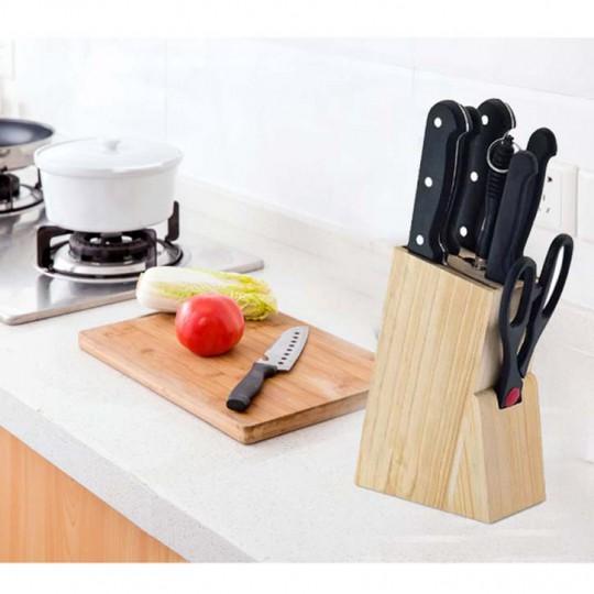 Bộ Dao 7 Món Tiện Dụng Tặng Kèm Giá Gỗ Để Dao.