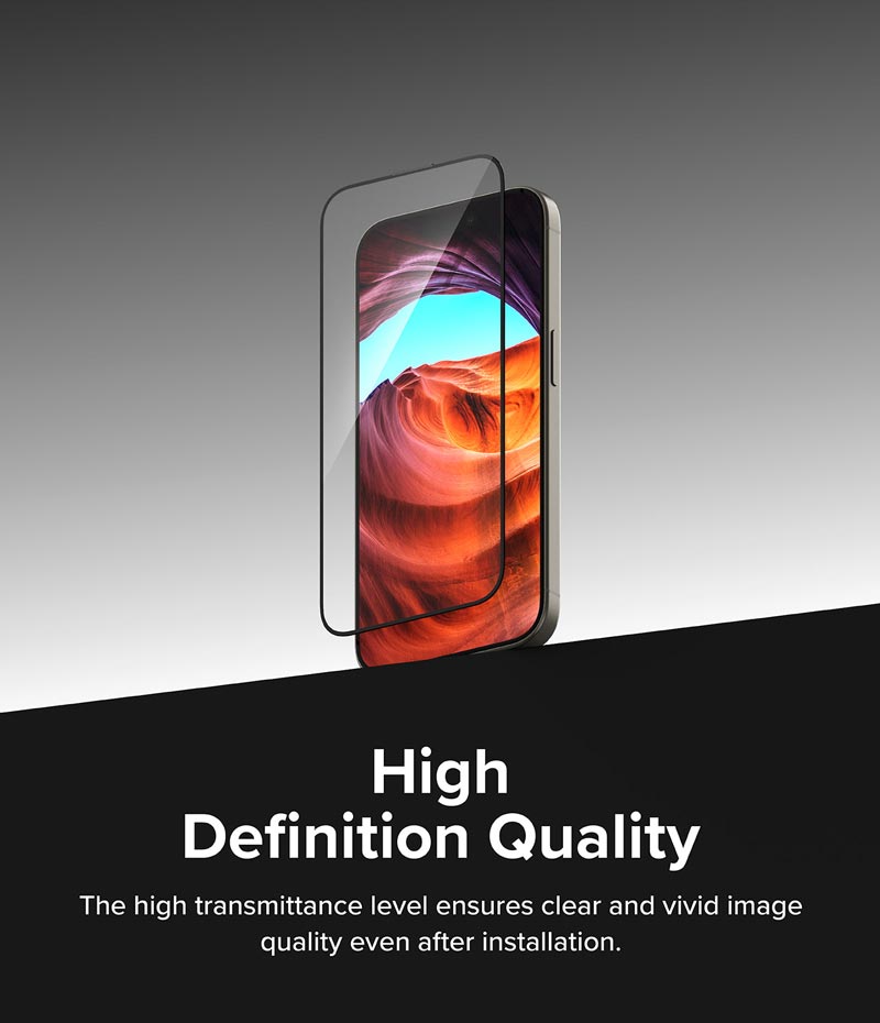 Bộ 2 Miếng Dán cường lực kèm khung dán RINGKE Easy Slide Tempered Glass cho iPhone 15 Pro Max_ Hàng chính hãng