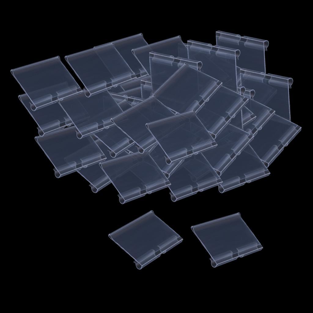 3x Pack of 50 Transparent Plastic Merchandise Shelf Price Tag Label Holder for Shops Warehouse Reusable