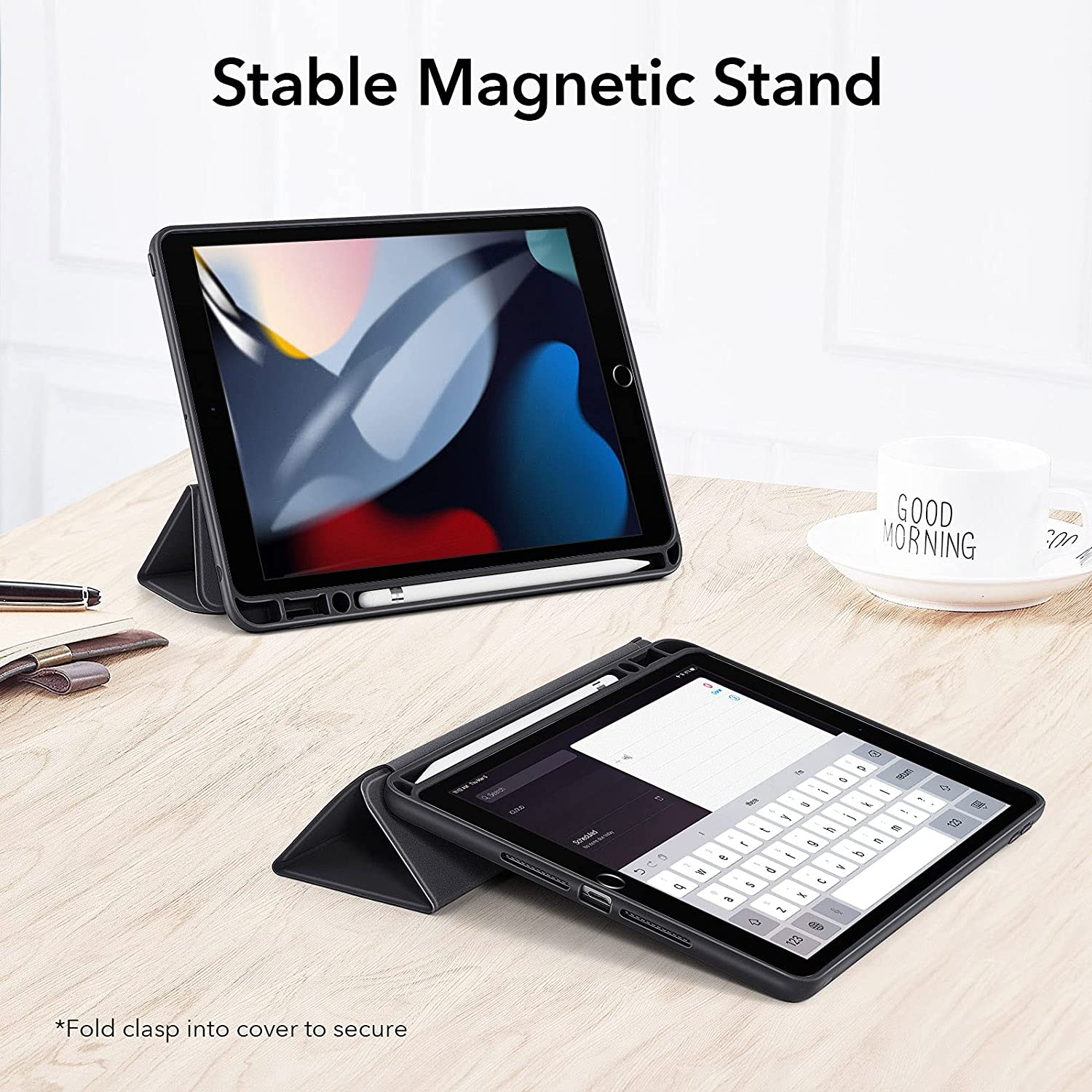 Bao da dành cho iPad Gen 9 10.2 inch 2021 ESR Rebound Pencil Slim Smart Case - Hàng Nhập Khẩu