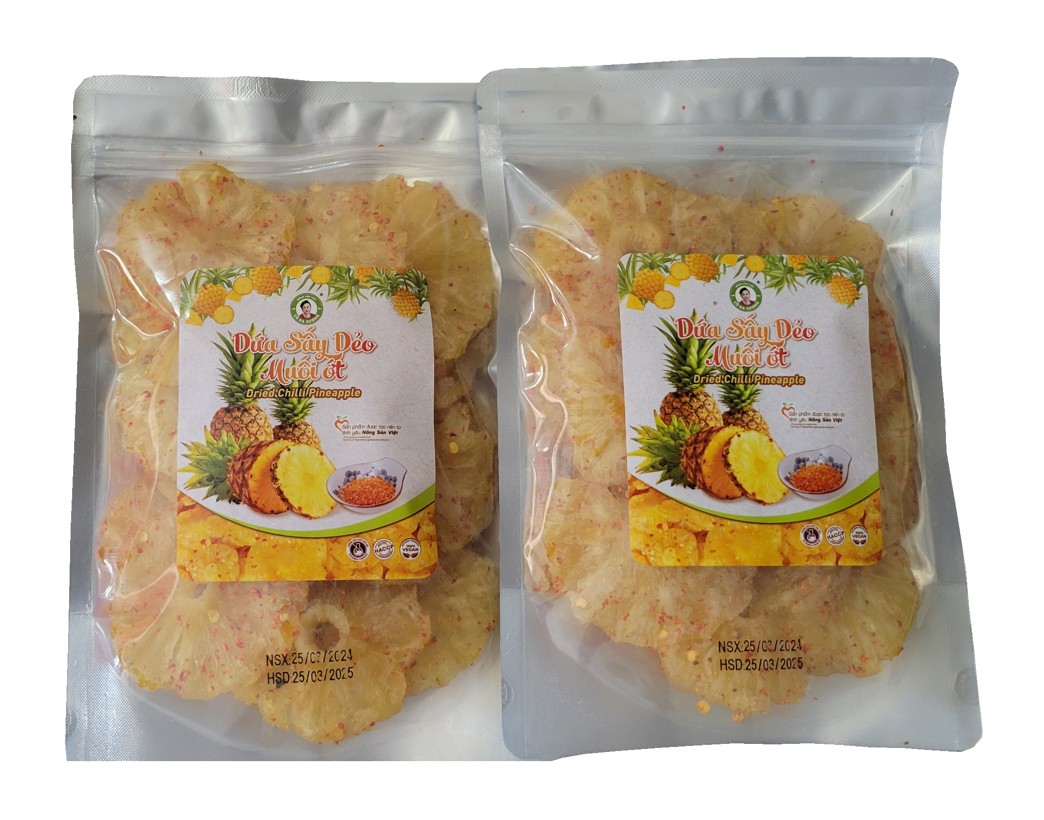 Ăn vặt siêu ngon - Dứa sấy dẻo muối ớt - nguyên vị 100% tự nhiên - nông sản sạch