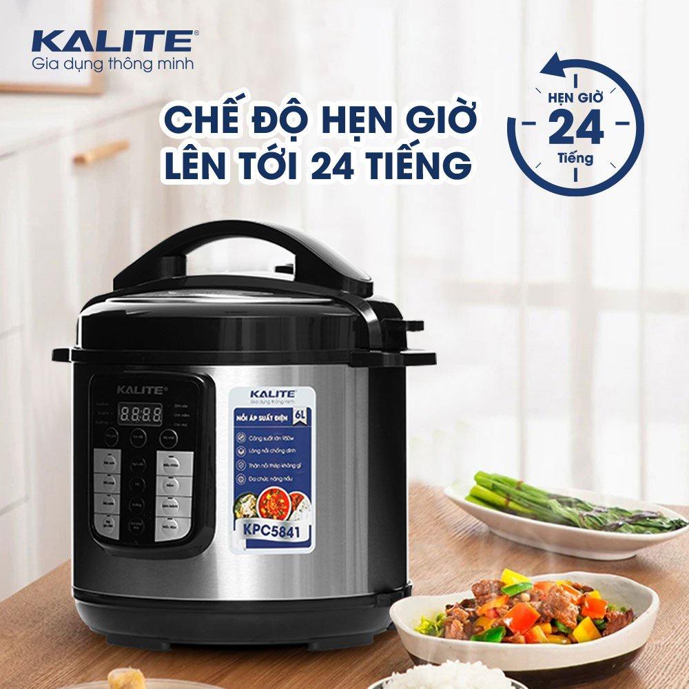 Nồi áp suất điện Kalite KPC5841 phủ chống dính 11 chế độ nấu nướng Hàng Chính Hãng