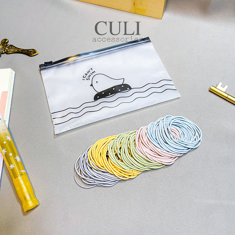 Dây thun cột tóc, Set 100 thun cột tóc mix màu phong cách Hàn Quốc, tiện lợi, gọn dễ sử dụng - Culi accessories