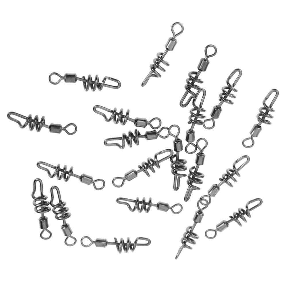 Fishing Swivels Ball Bearing Swivel with Coastlock Snap Strong Welded Ring Fishing Swivels Assortment for Saltwater Silver Coated