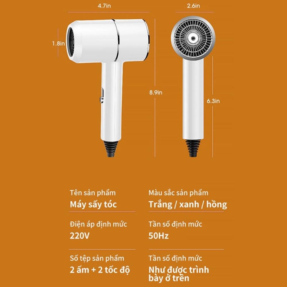 Mấy sấy tóc mini cầm tay 2 chiều nóng lạnh HAIR DRYER, công suất 2200W, 3 chế độ sấy chăm sóc tóc, bảo hành 6 tháng