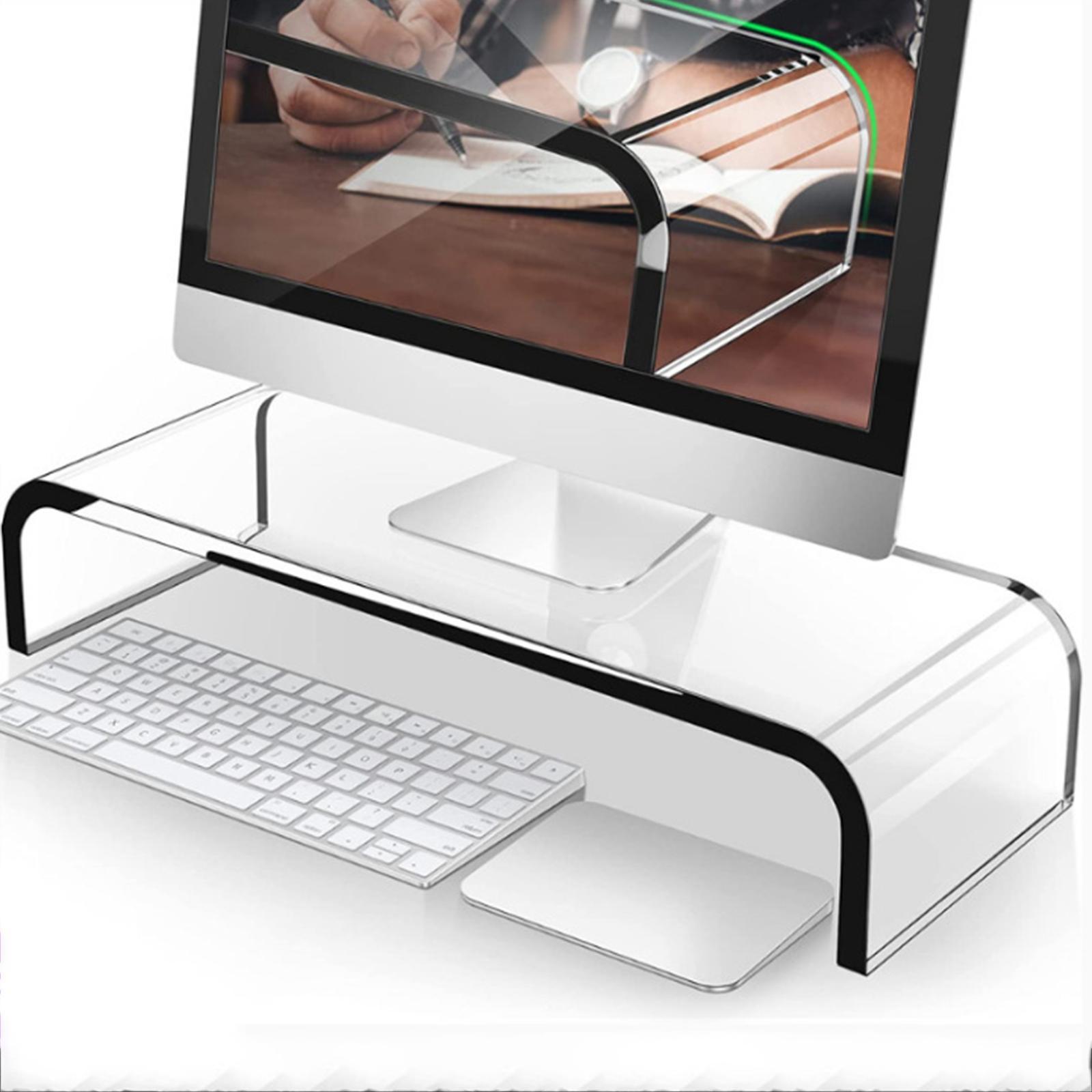 PC Stand Clear Computer Monitor Stand Desk Storage Rack for Desk Office Home