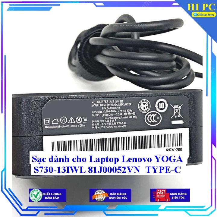 Sạc dành cho Laptop Lenovo YOGA S730-13IWL 81J00052VN TYPE-C - Kèm Dây nguồn - Hàng Nhập Khẩu