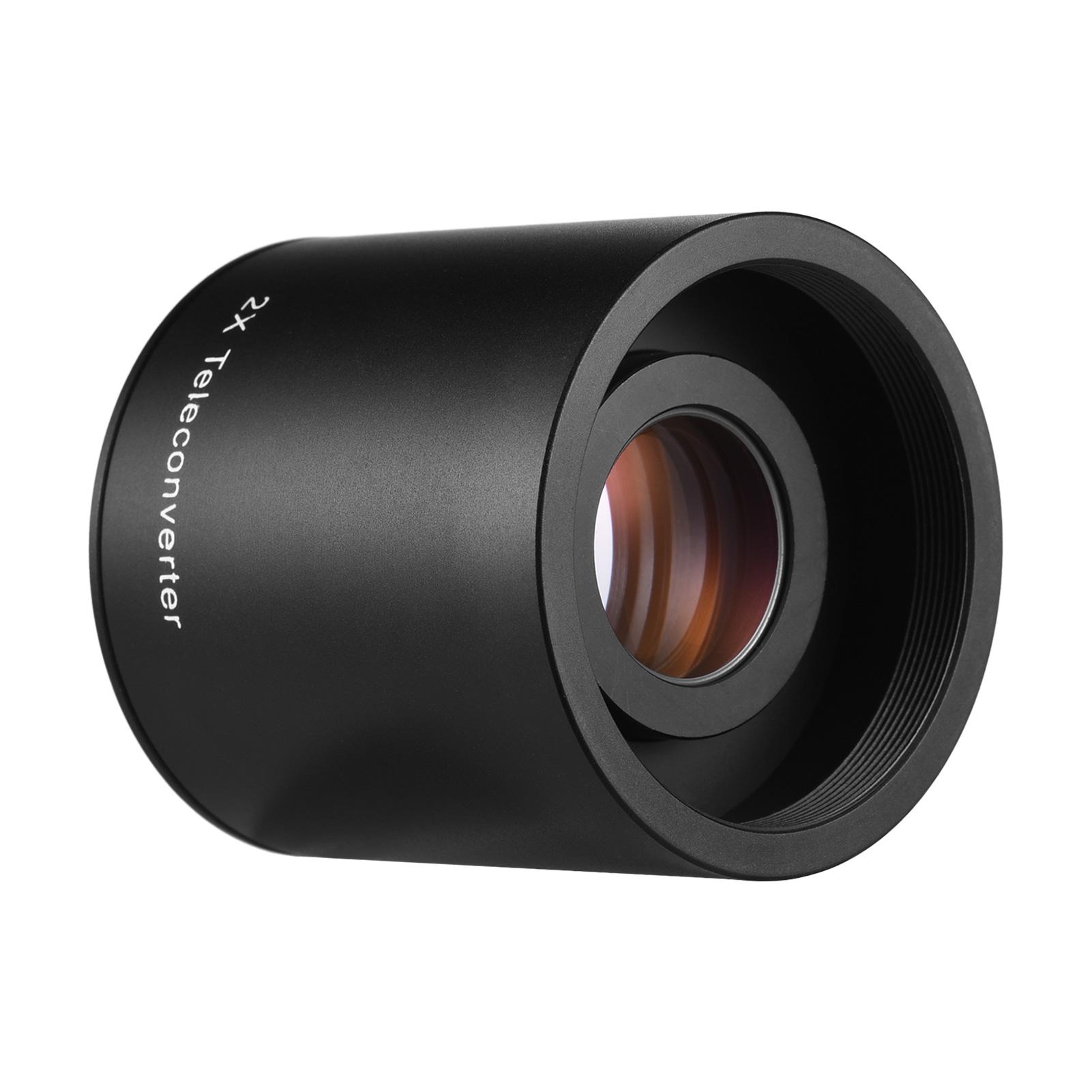 2X Converter Teleconverter Magnification Lens Metal Material with Cleaning Cloth Carry Bag for T-Mount 420-800mm 500mm