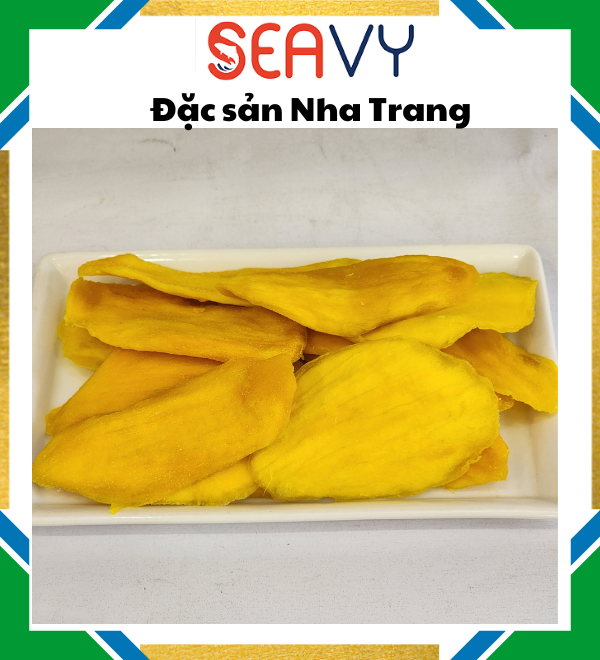 Đặc Sản Nha Trang -Xoài Sấy Dẻo Nguyên Chất Chua Chua Ngọt Ngọt Không Xơ Không Cứng, Seavy Gói 500gr