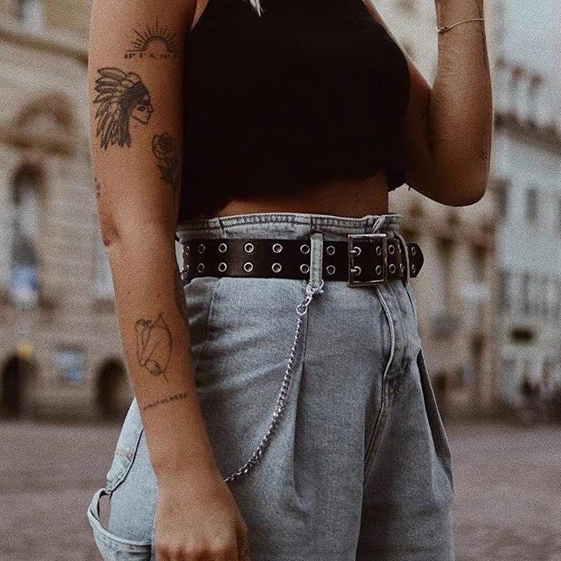 Thắt lưng CHAIN xích nhiều lỗ tròn Dây xích kèm theo belt Chain rời thắt lưng