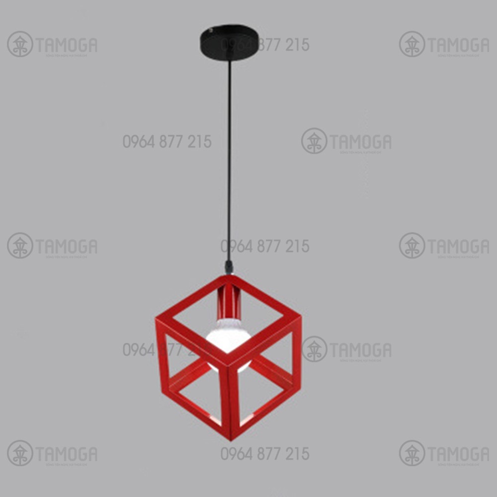 Đèn thả trần trang trí phòng khách hình khối lập phương TAMOGA DT 0068/1 + Kèm bóng 3 màu