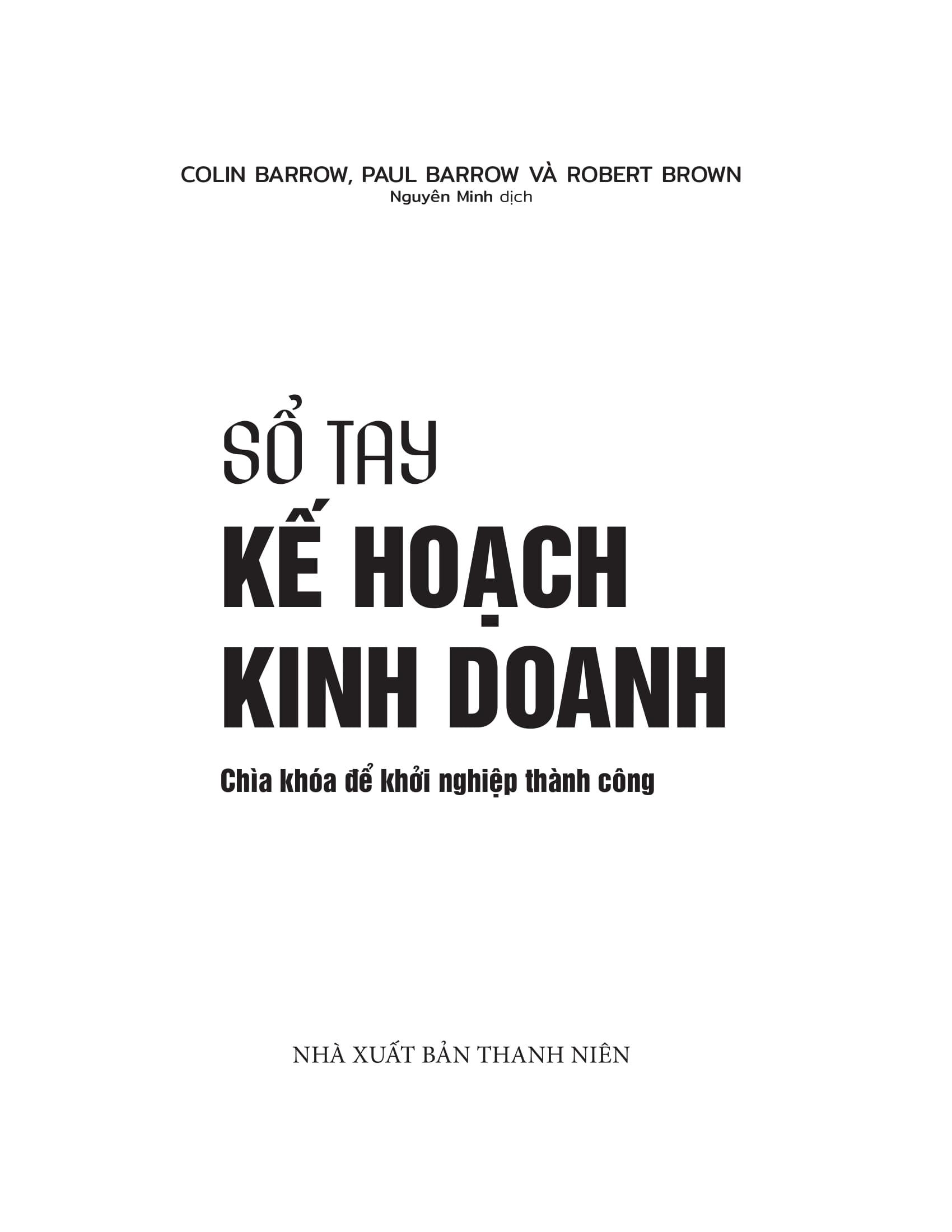 Sách - Sổ Tay Kế Hoạch Kinh Doanh - Chìa Khóa Để Khởi Nghiệp Thành Công