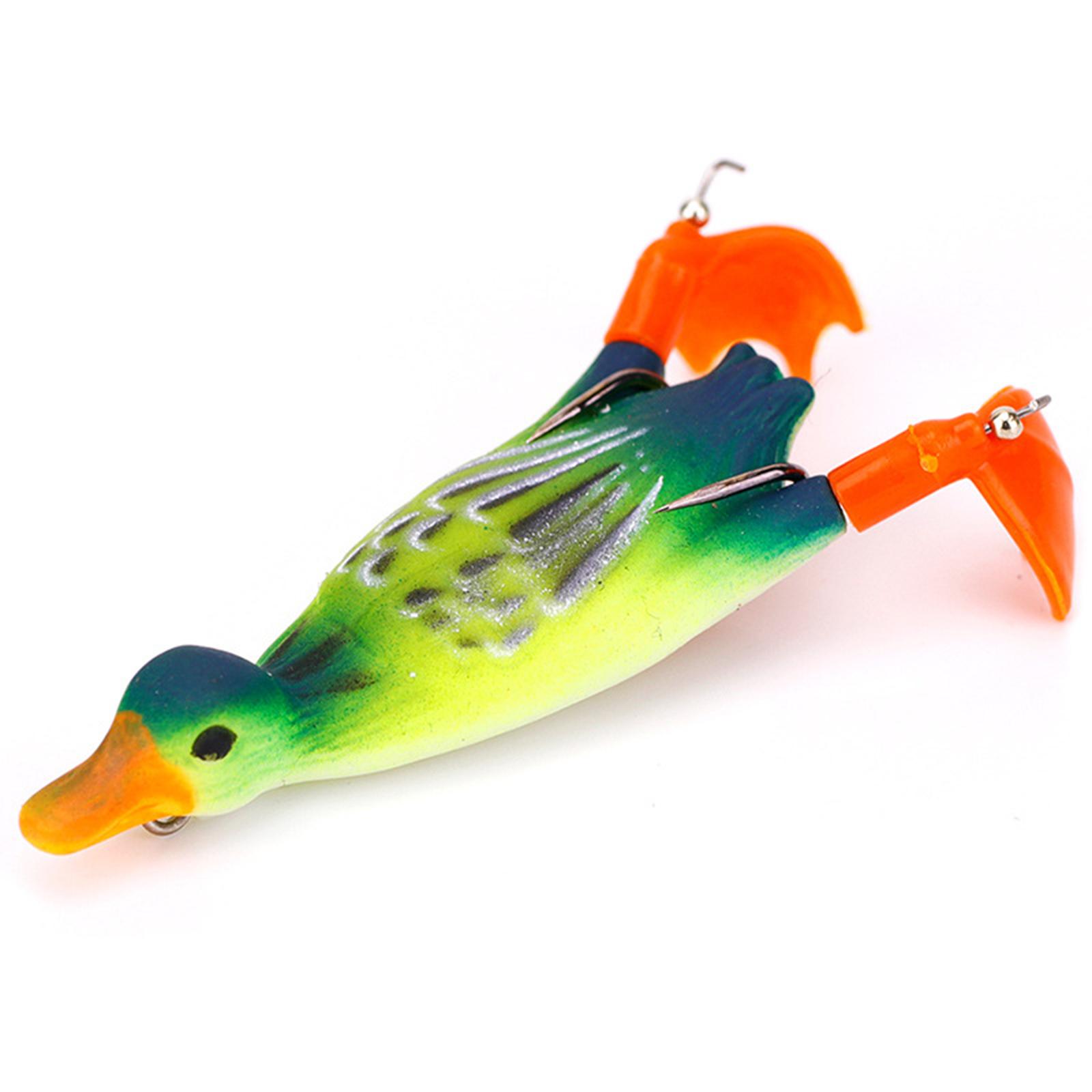 Duck Lure Soft Bait Silicone Fishing Lures Hooks , Realistic Propeller Floating Duckling Swimming Lures for Freshwater Saltwater Tackle Accessories
