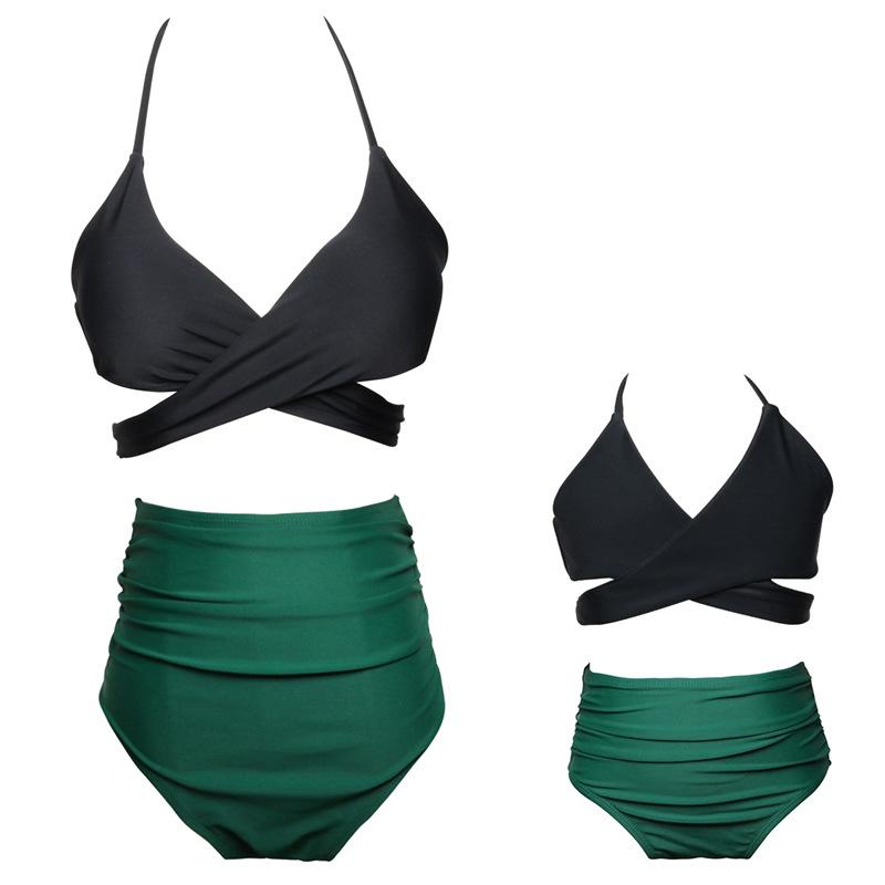 Cha Mẹ-Con Đầm Váy Nữ Bikini Cha Mẹ-Con Cao Cấp Xù Đồ Bơi Mẹ Con Gái 2-12 Tuổi tuổi