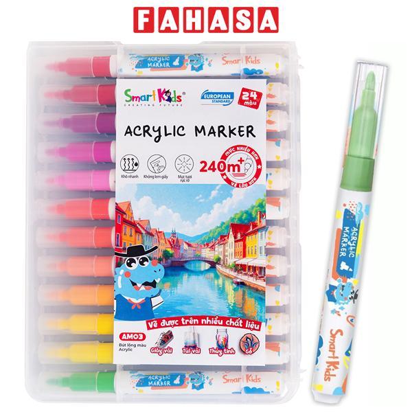 Hộp 24 Bút Lông Màu Acrylic - Smart Kids AM03