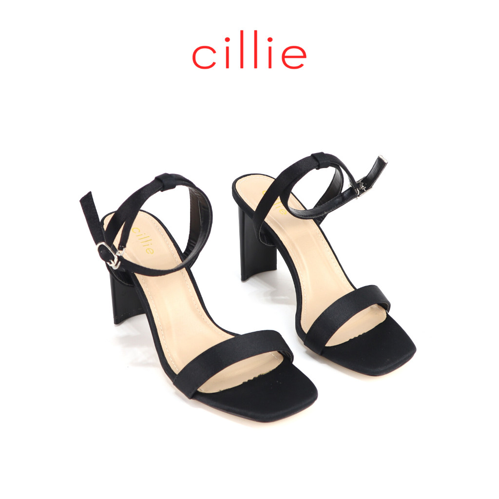 Giày sandal nữ quai ngang cao 8cm Cillie 1106