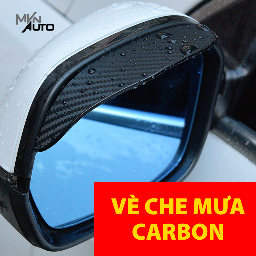 Bộ 2 Tấm Vè Che Mưa Chống Bám Nước Gương Chiếu Hậu Ô Tô Vân Carbon Thể Thao – Mvn Auto
