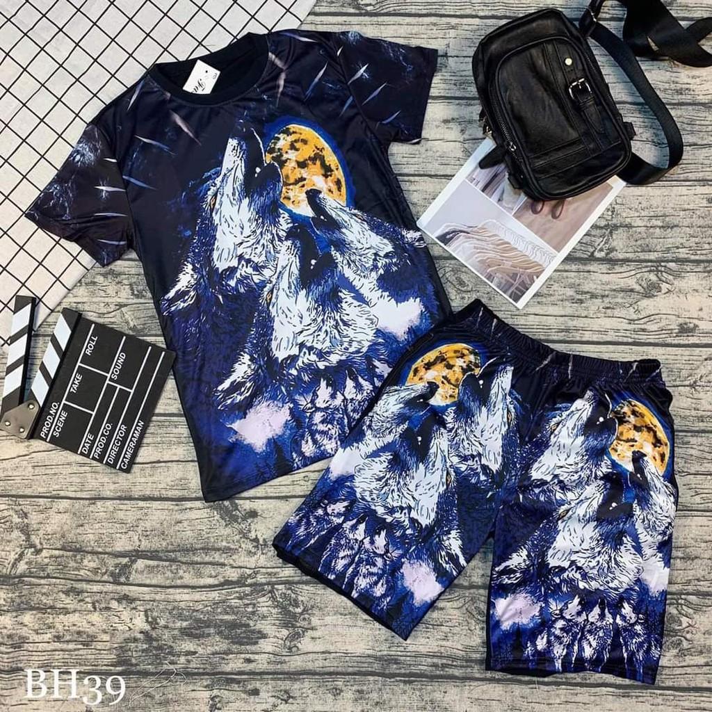 Bộ Thun Hè Nam 3d Cao Cấp Chất Thun Cotton Co Dãn 4 Chiều