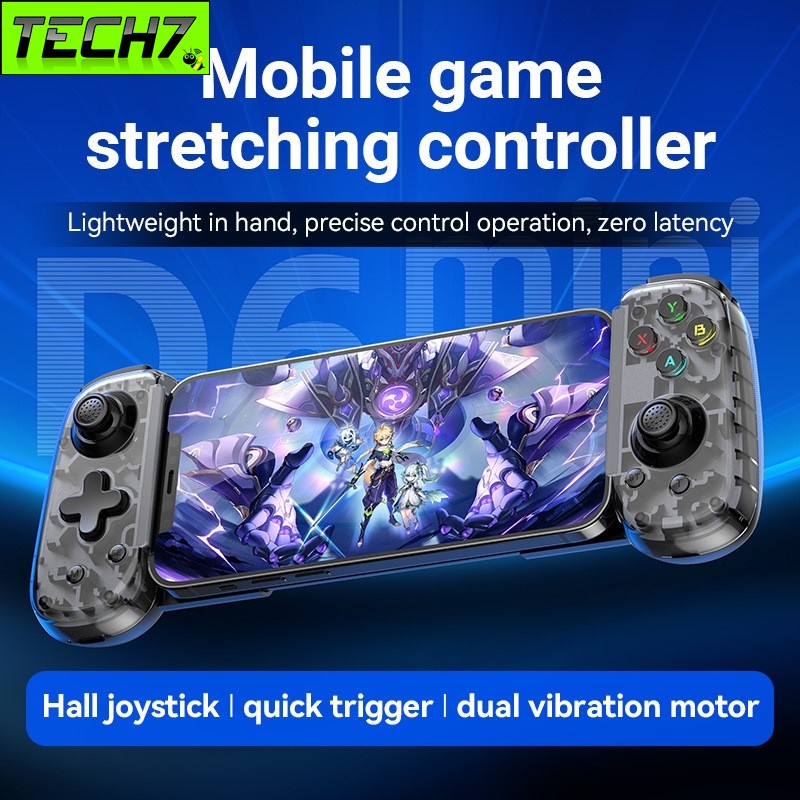 Gamepad Tay Game Không dây Bluetooth D6 mini hall joystick đa nền tảng cho máy tính - điện thoại - máy game Console hàng nhập khẩu