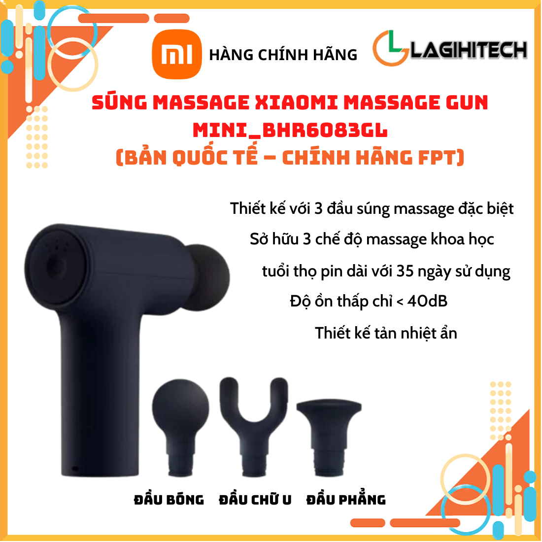 Súng Massage Cầm Tay Xiaomi Fascia Gun / Gun Mini Bản Quốc Tế – Hàng Chính Hãng FPT