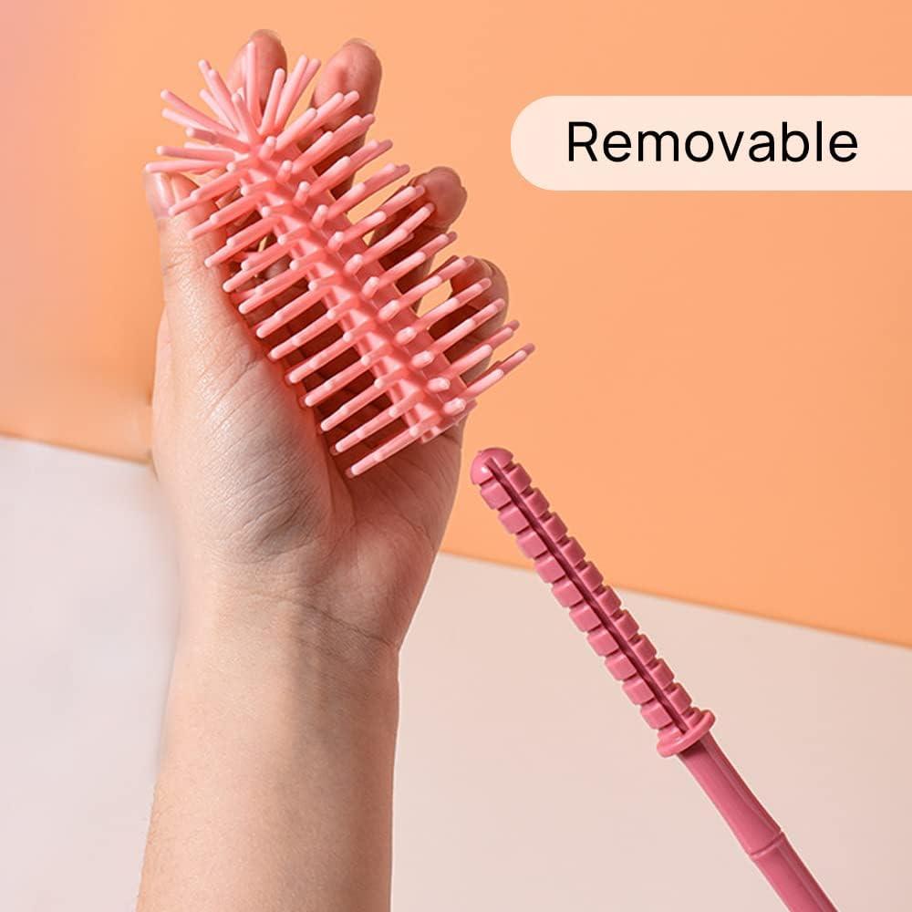 Chai chai, 3 miếng chai silicon goupillon, bàn chải chai, chai núm vú