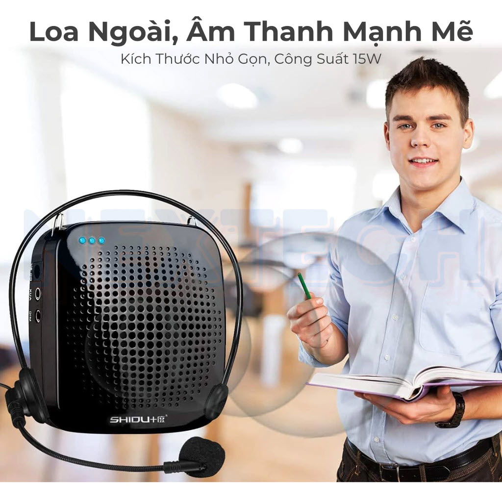 MÁY TRỢ GIẢNG SHIDU SD-S511 CÓ DÂY 15W PIN 2200MAH HIFI ÂM THANH. Loa trợ giảng Shidu S511 – Công suất 15W, Tần số 50Hz – 17KHz, Kết nối đa dạng USB Thẻ nhớ gắn ngoài AUX, Pin Lithium 2200mAh 10-15 tiếng sử dụng, Bảo Hành 12 Tháng. Hàng Chính Hãng
