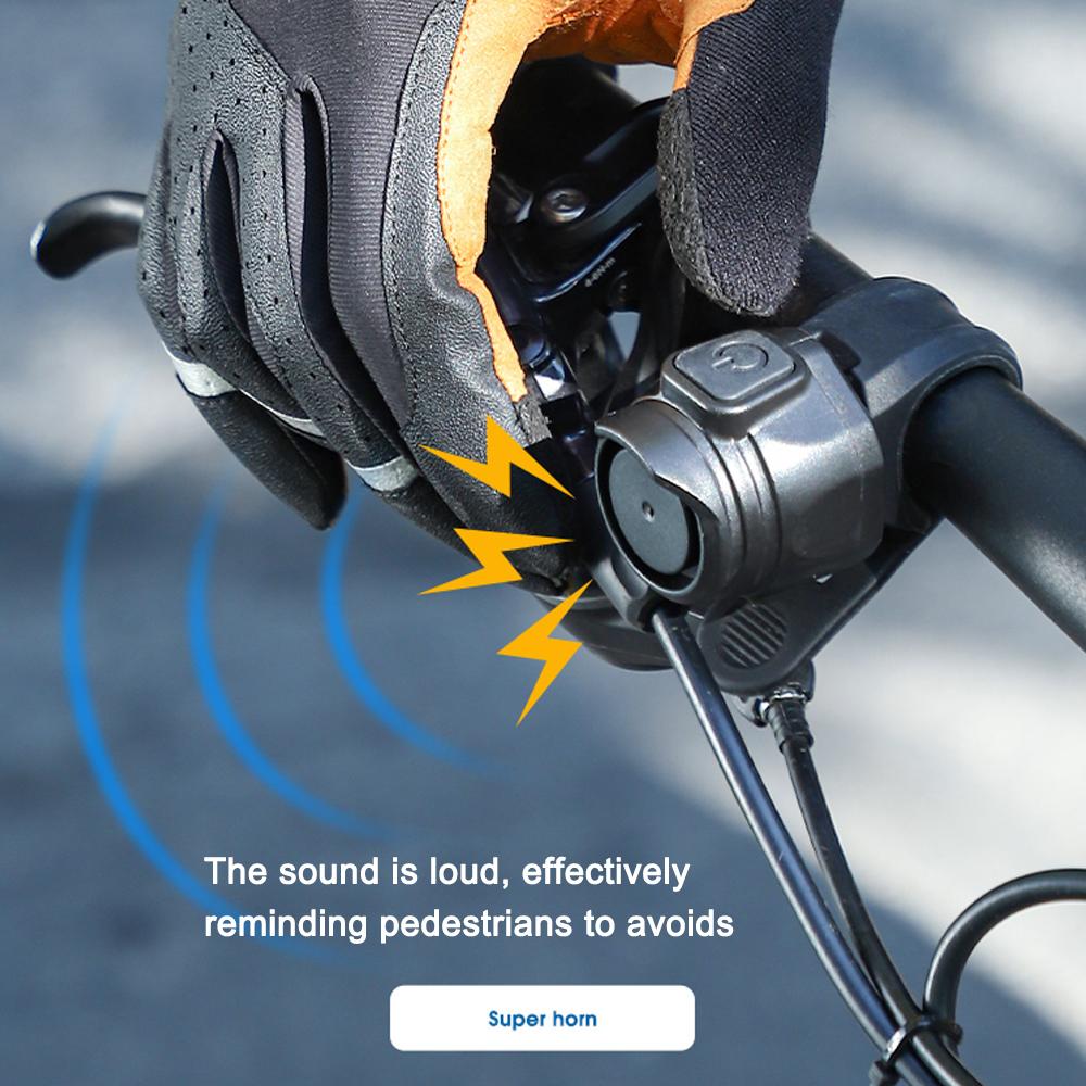 WEST BIKING Bicycle Electric Bell 80dB Electric Bike Horn Bicycle Handlebar Bell Bike Loud Alarm Bell Cycling Safety Accessory USB Rechargeable Bike Horn