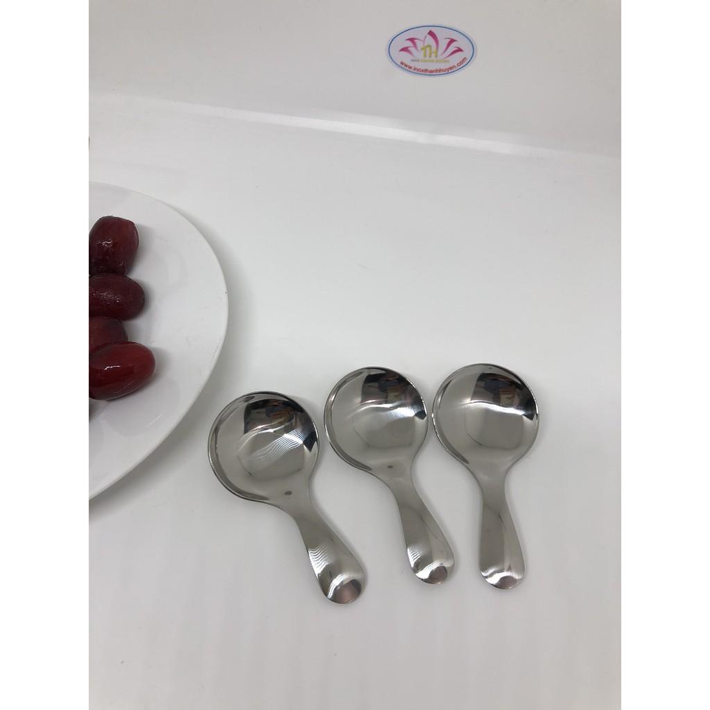 Bộ 3 muỗng gia vị inox 304 cao cấp trắng hoặc vàng, muỗng bánh cà phê đều dùng được, bóng sáng hợp vệ sinh Hcm inox 304