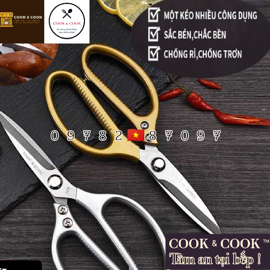 Kéo làm bếp inox đa năng cao cấp kéo cắt xương, gà, cá, vải và thực phẩm