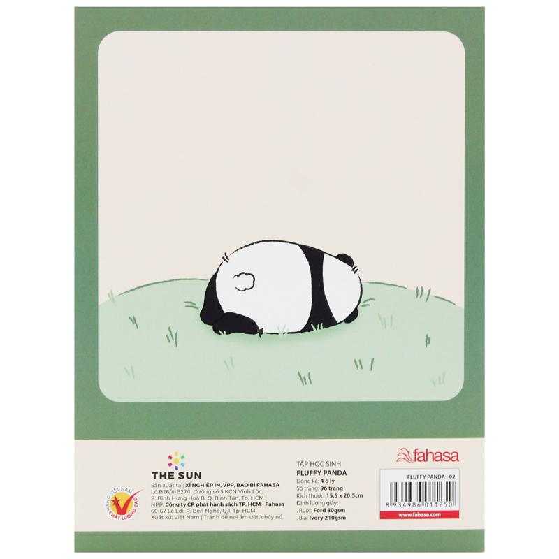 Tập Học Sinh Fluffy Panda - Miền Nam - 4 Ô Ly - 96 Trang 80gsm - The Sun 02