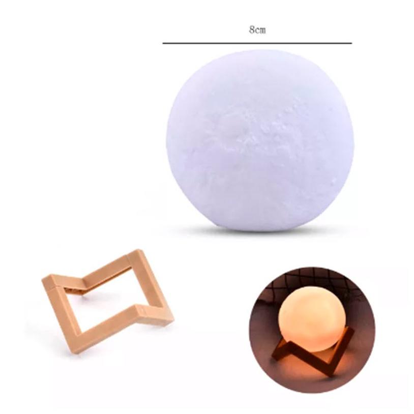 Đèn ngủ - Đèn mặt trăng - Có chân đế - Moon Light - ánh sáng vàng ấm - 8 cm - 12 cm - dùng pin- Quà tặng trang trí