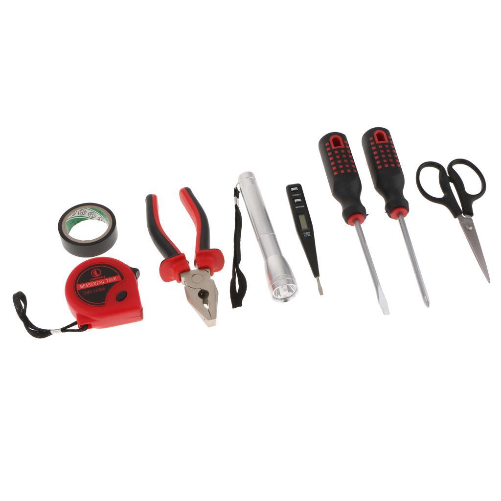 8 Piece Tool Set-General Household Hand Tool Kit, Auto Repair Tool Set, with Plastic Toolbox Storage Case