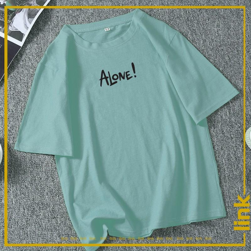 Áo thun unisex GẤU ALONE tay lỡ dáng rộng ( Đen, Trắng, Vàng, Xanh )