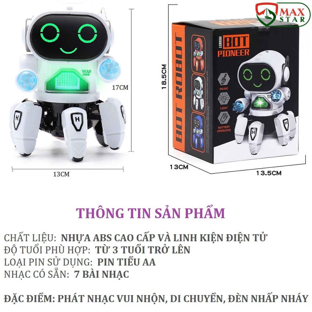 Robot đồ chơi thông minh phát nhạc nhảy múa gắn đèn led nhấp nháy vui nhộn trẻ em Đồ chơi robot