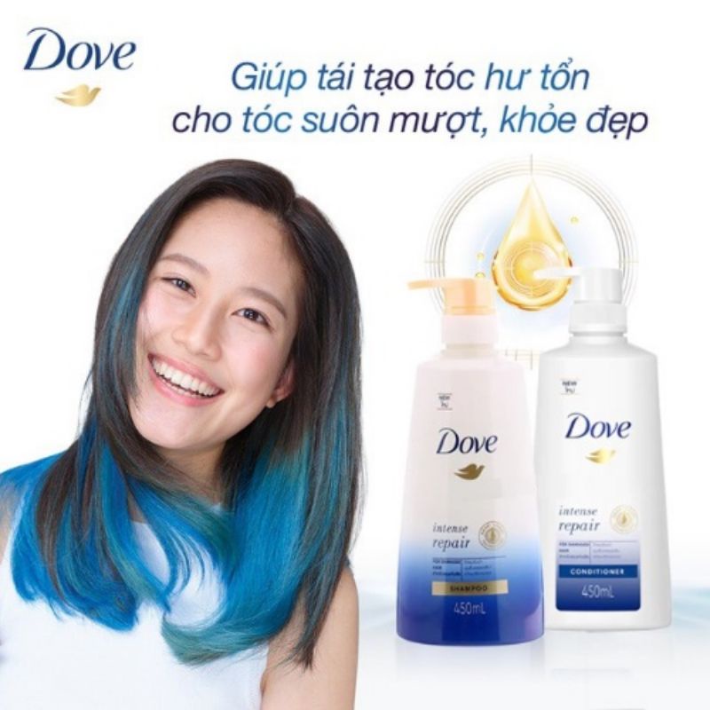 Combo Dove Phục Hồi Hư Tổn Dầu Gội 640g + Kem Xả 610g