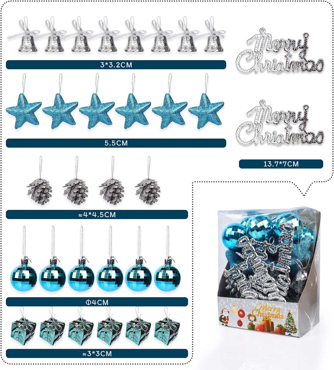 Quả bóng Giáng sinh, Đồ trang trí Cây thông Noel, Đồ trang trí Quả bóng Giáng sinh lấp lánh, Đồ trang trí Quả bóng Giáng sinh nhỏ, cho Đồ trang trí Giáng sinh, Đồ trang trí Cây thông Noel, Màu xanh lam