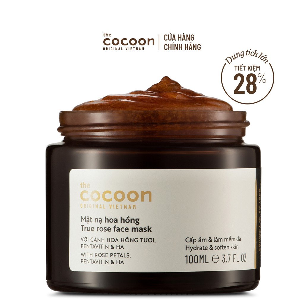 Mặt nạ hoa hồng cấp ẩm và làm mềm da Cocoon True Rose Face Mask