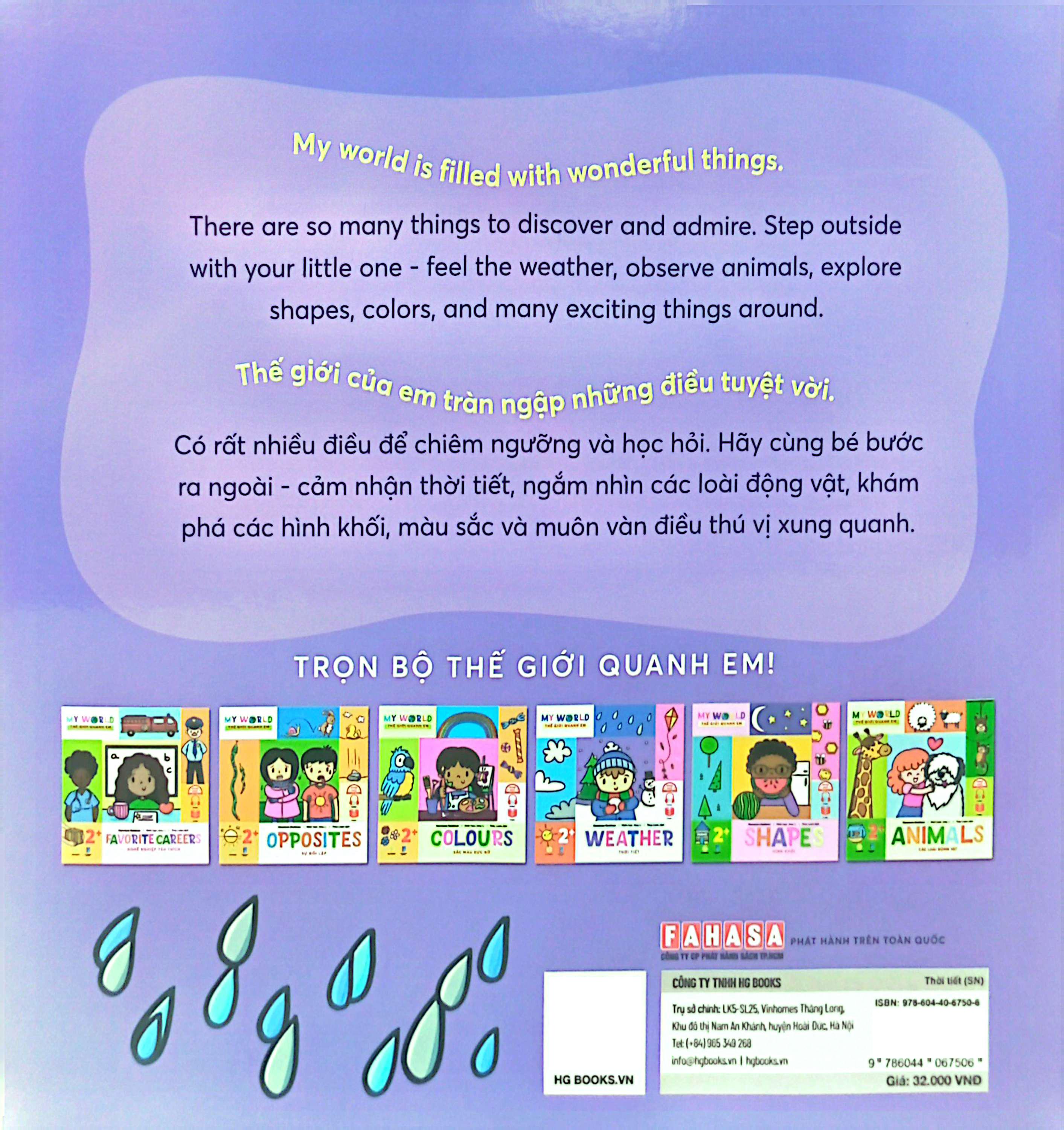 Sách - Ehon Song Ngữ Việt-Anh - My World - Thế Giới Quanh Em - Weather - Thời Tiết