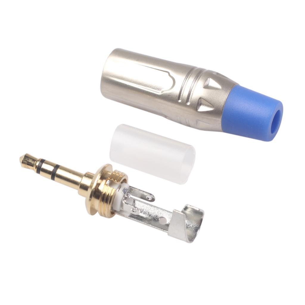 Set Of 2 3.5mm Male Plug Connector Stereo Adapter For Cable DIY Accessory