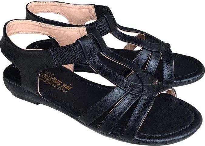 Giày sandal nữ Trường Hải đế cao 2.5cm quai dép da bò thật không nổ da đế cao su không trơn thời trang cao cấp SDN082