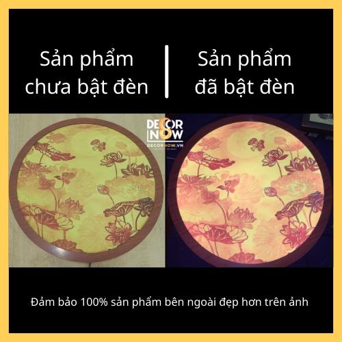 Đèn thờ hoa sen tranh trúc chỉ, đèn trang trí bàn thờ, hào quang điện cho tượng phật, DECORNOW-15 | DECORNOW.VN