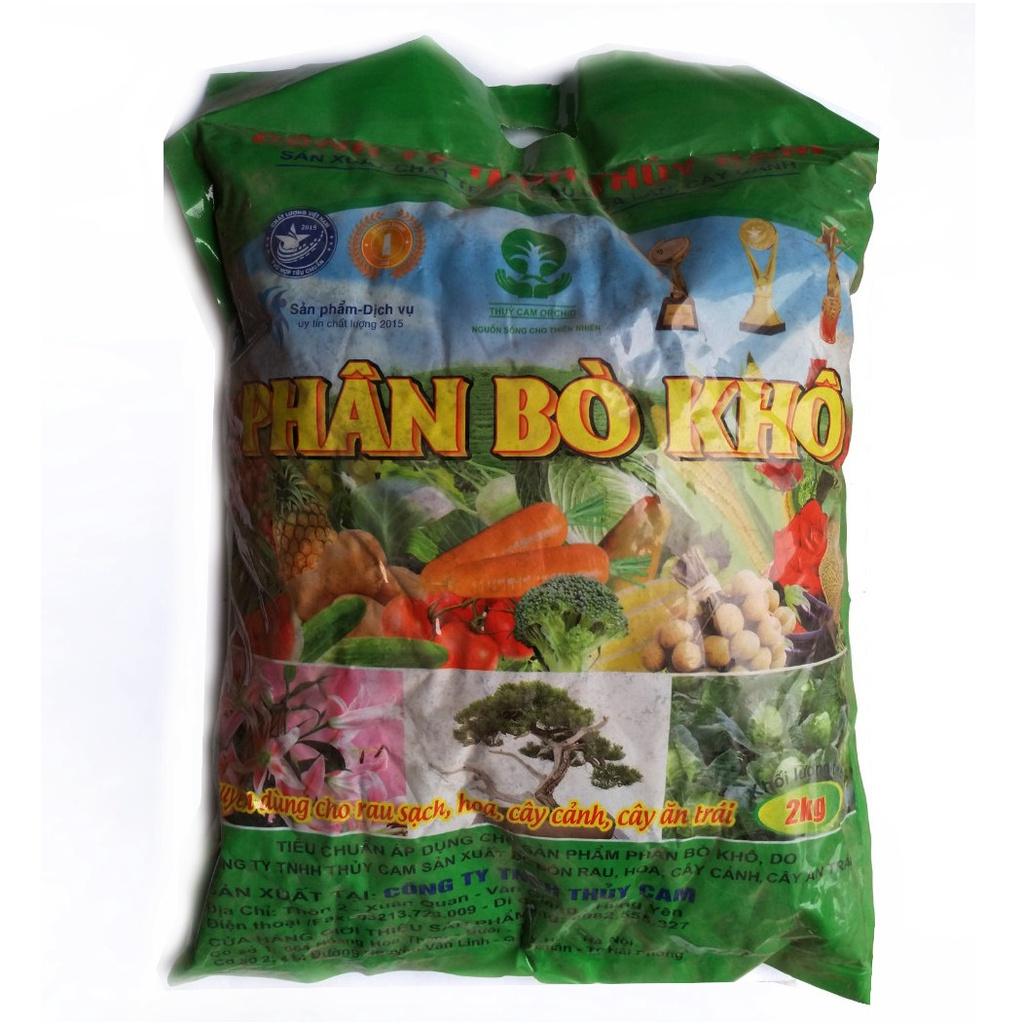 PHÂN BÒ KHÔ HỮU CƠ LÀM XỐP ĐẤT BÓN CÂY CẢNH-2KG