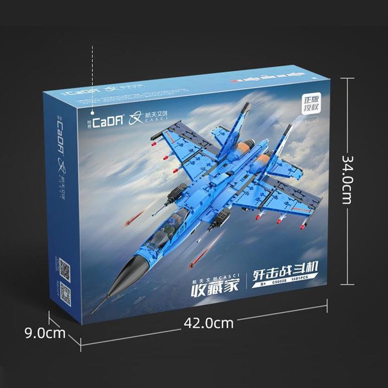 Đồ chơi Lắp ráp Máy bay Tiêm kích J-15, Cada C56028 Flying Shark, Xếp hình thông minh, Mô hình máy bay