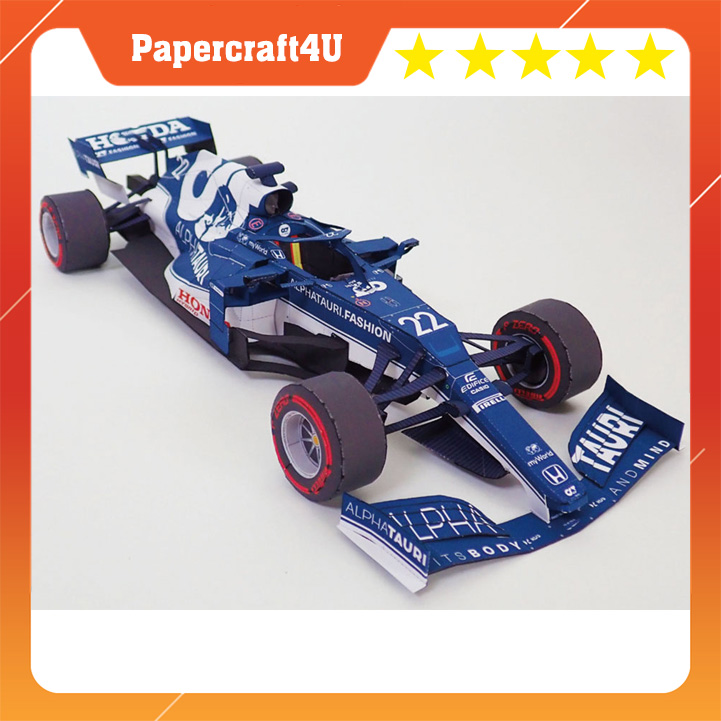 Mô hình giấy 3D xe đua F1 AT02 đội AlphaTauri tỉ lệ 1/18